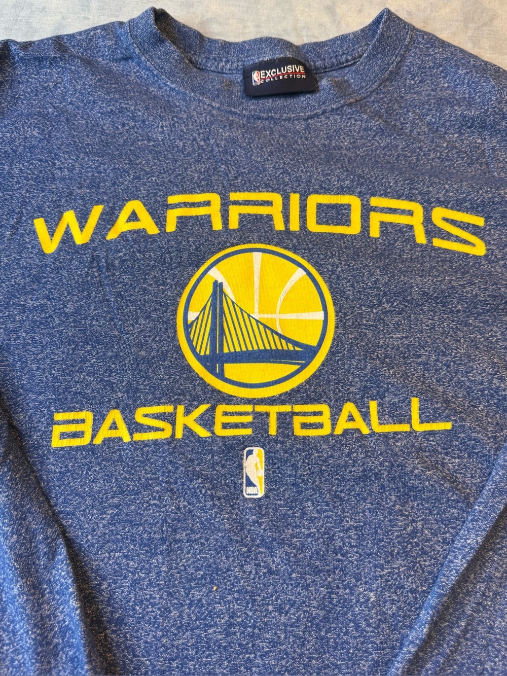 NBA Golden State Warriors Blue and Yellow Long Sleeve Tee